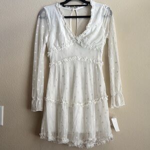 B Darlin White Ruffled Tiered Babydoll Dress